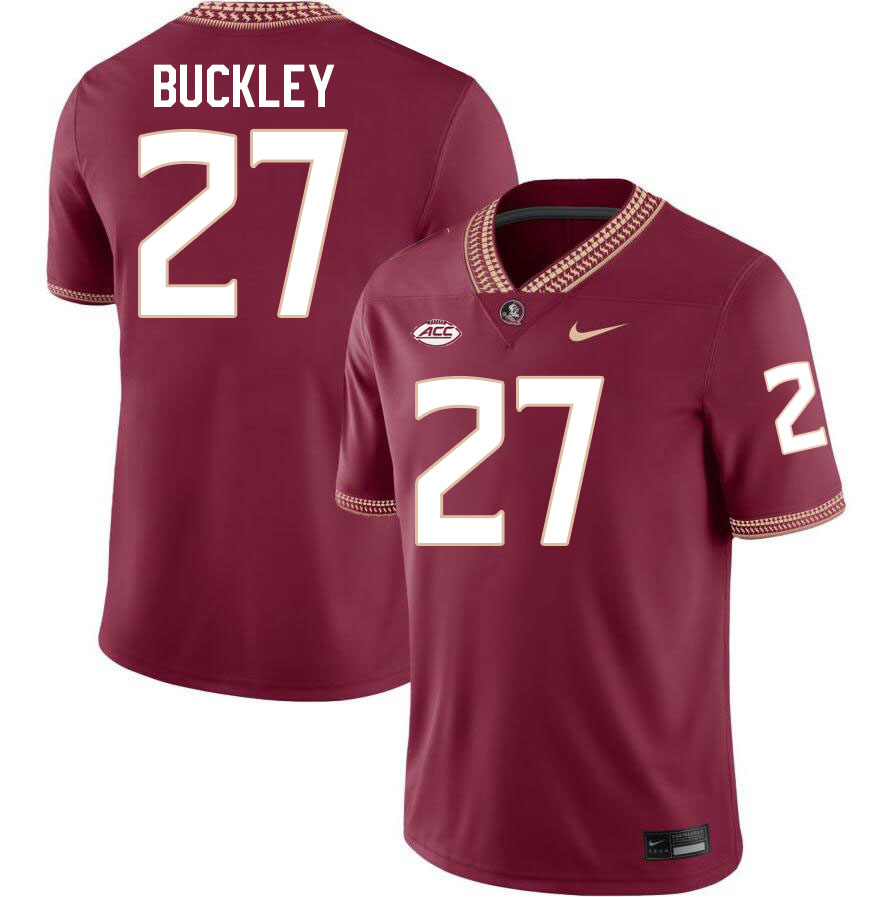 #27 Terrell Buckley Florida State Seminoles Jerseys Football Stitched-Maroon